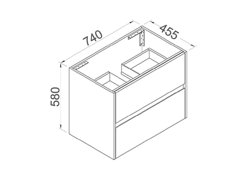 Nutro 750mm Wall Hung Vanity