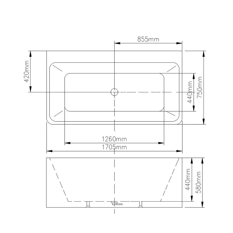 STELLA Free Standing Back to Wall Bath