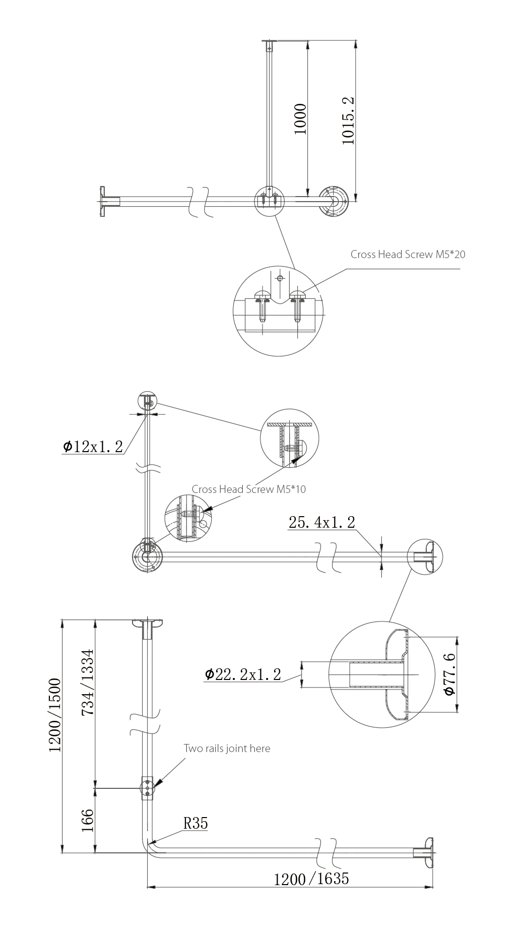 MOBI CARE Shower CurtainRail Set