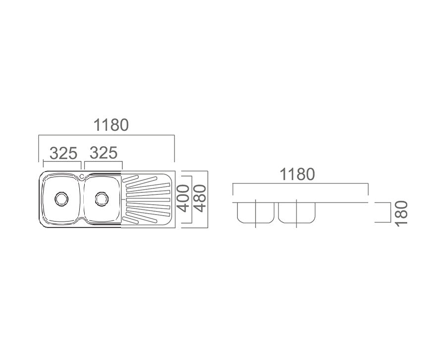 DANTE Double Bowl Sink with Tap Hole and Drainer