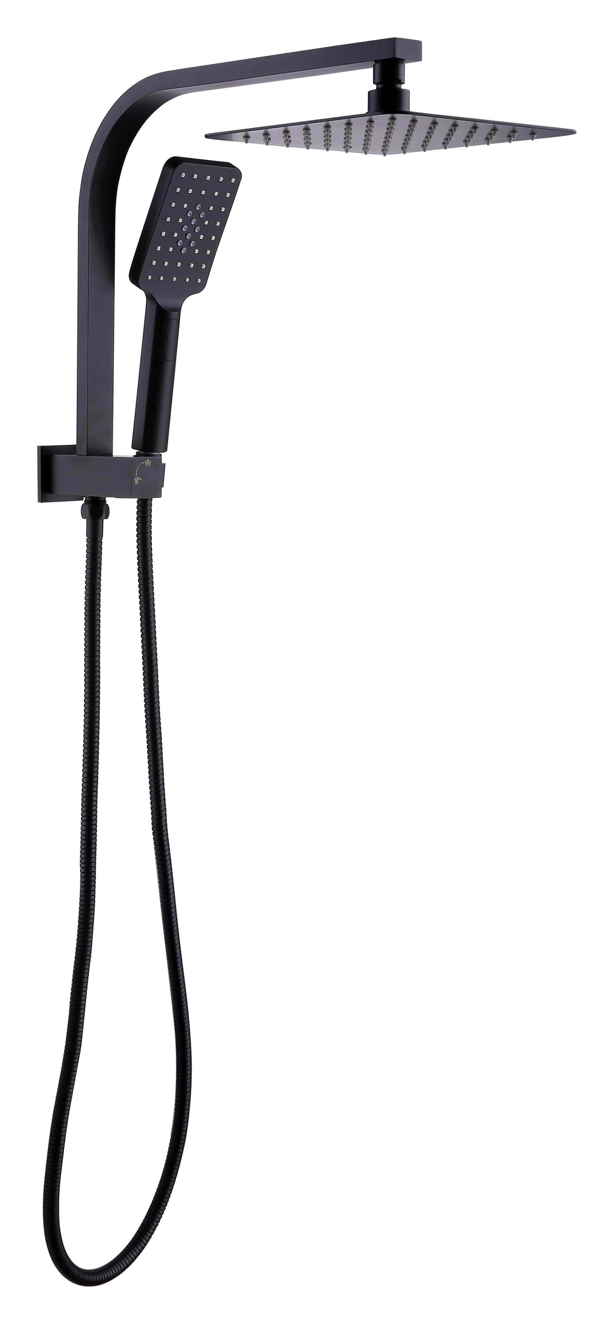 QUBI Compact Twin Shower Set Matte Black