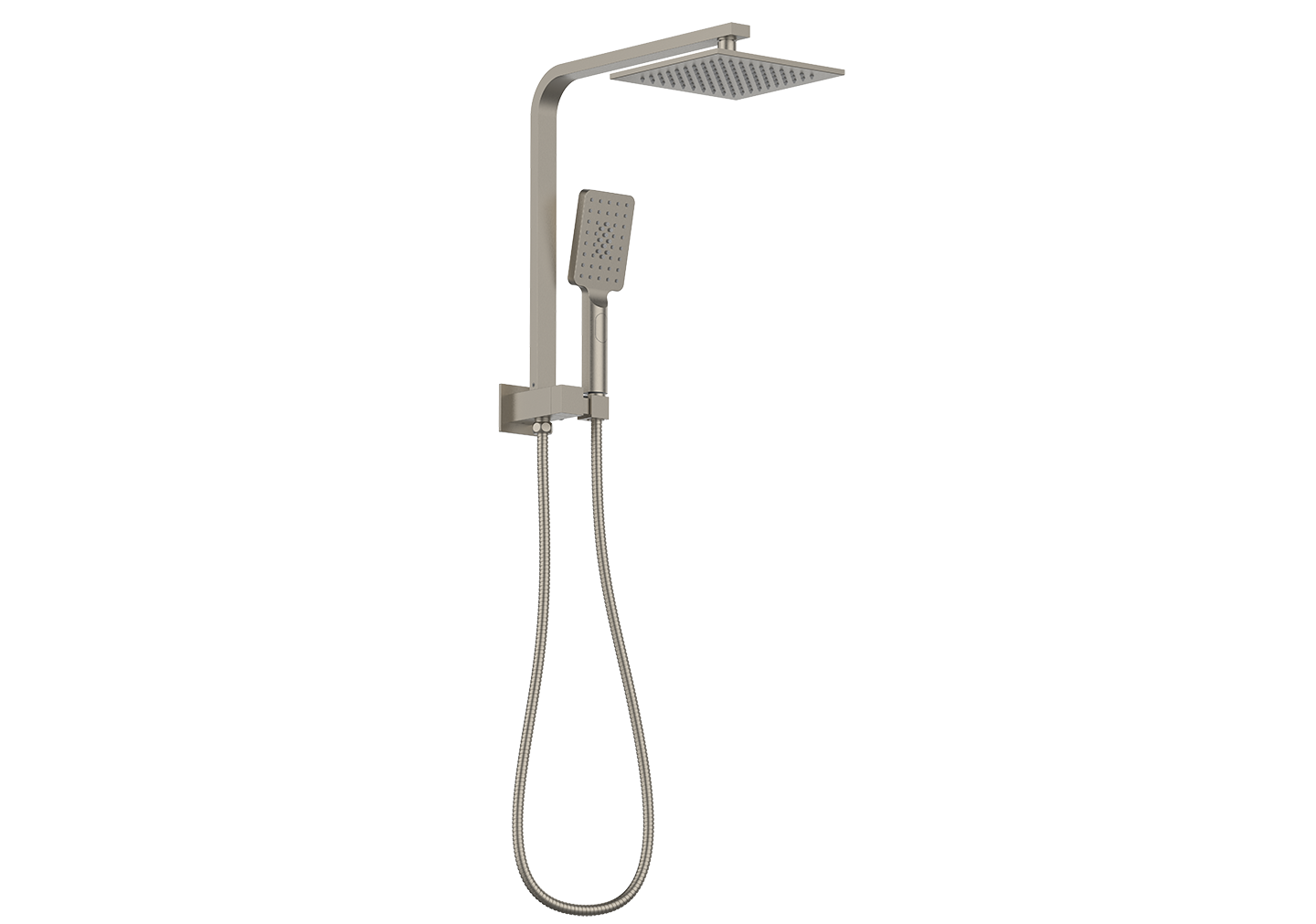 QUBI Compact Twin Shower Set Brushed Nickel