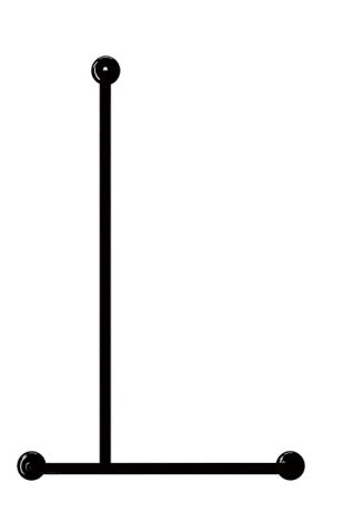 MOBI CARE T Shape Shower Rail - Matte Black - Left Hand