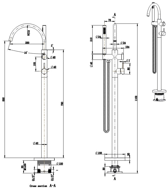 JESS Free Standing Bath Mixer