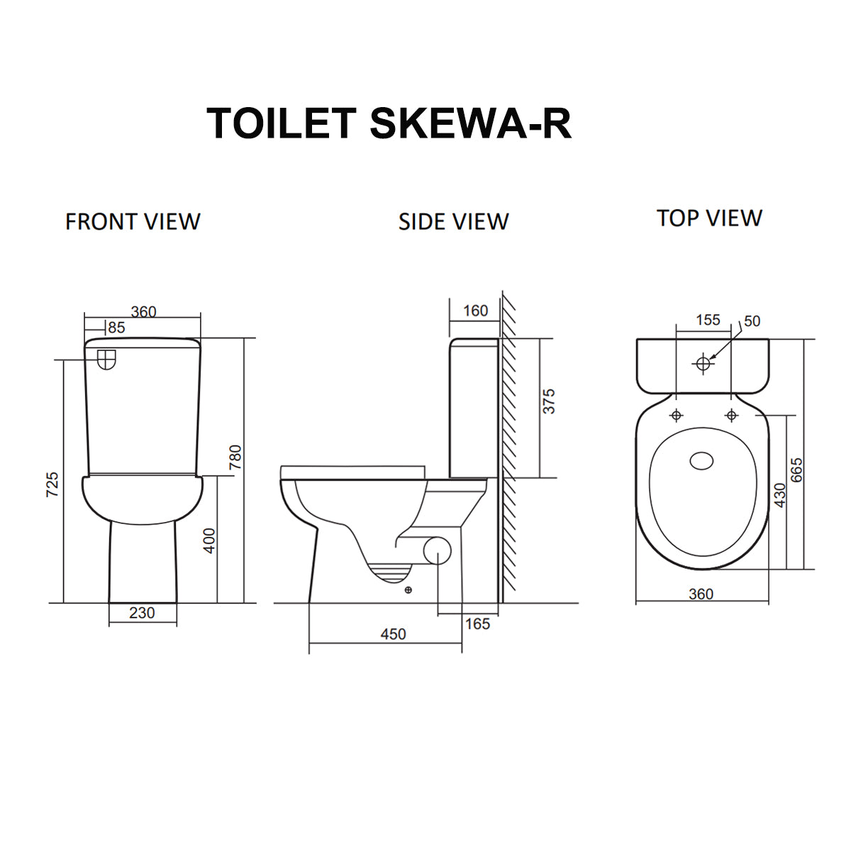 SKEWA Toilet with Button