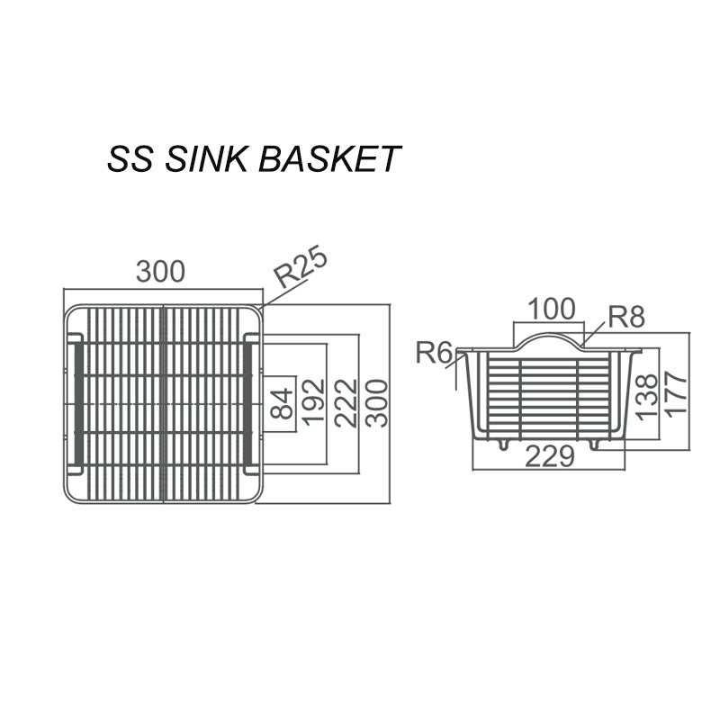 IMPACT 300 x 300mm Sink Basket