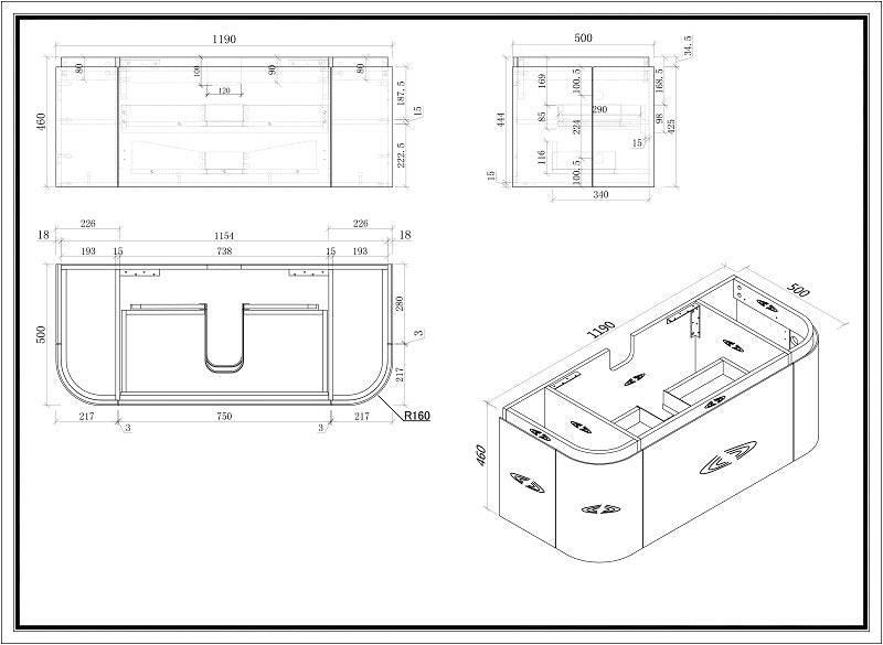 MILAN 1200mm Vanity Wall Hung