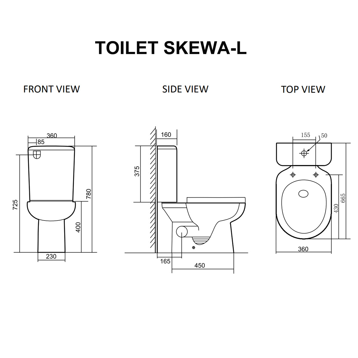 SKEWA Toilet with Button