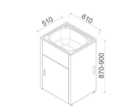 LAVASSA 45L Laundry Trough with Matte Black Cabinet