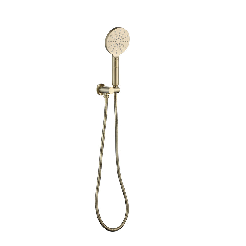 RAINJET Round Shower Head on Bracket Brushed Brass