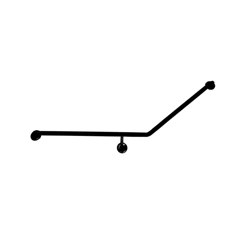 MOBI CARE Curved Grab Rail - Right Hand Matte Black
