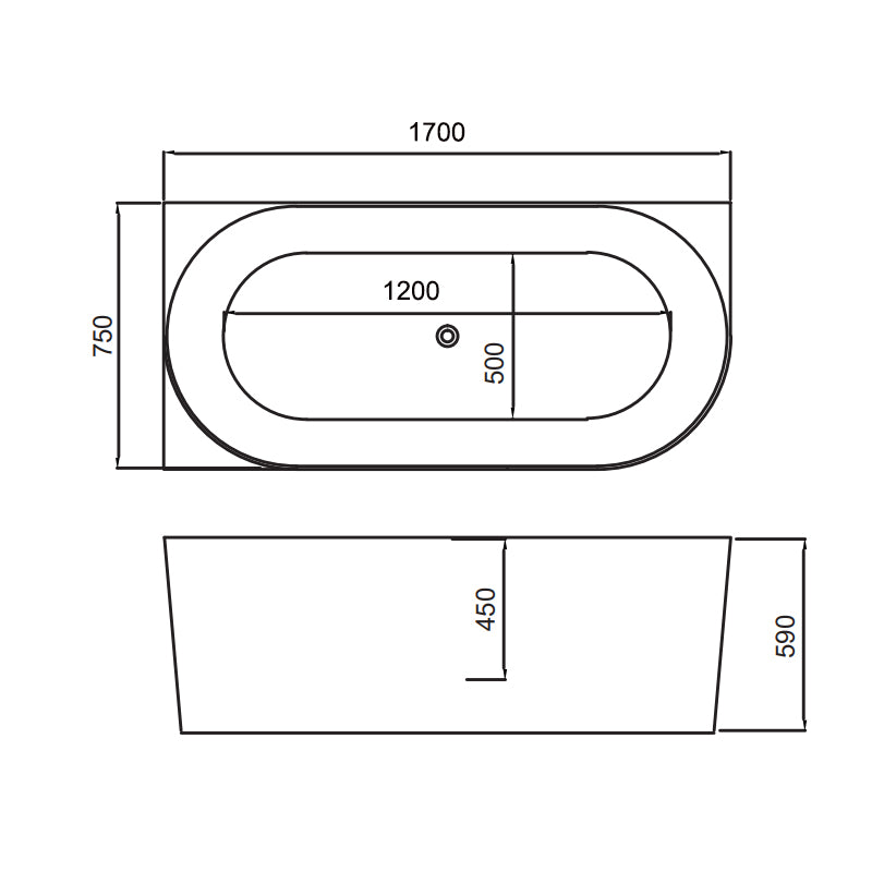 PIAZA Left Hand Free Standing Bath
