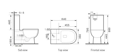 BIANCO-II Wall faced rimless toilet suite