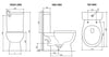 STYLO Rimless Close Couple Toilet Suite; Quiet Soft Closing Toilet; Bottom right hand inlet