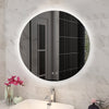 900mm Round 3 Color Lighting Backlit Acrylic LED Mirror Touch Sensor Switch Defogger Pad Wall Mounted