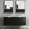 Marlo Matte Black Plywood Shaving Cabinet 600x800x150 with Copper Free Mirrror