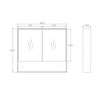 Boston Matte White Plywood Shaving Cabinet 900x800x150 With Copper Free Mirror