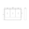 Boston Matte White Plywood Shaving Cabinet 1200x800x150 with Copper Free Mirrror