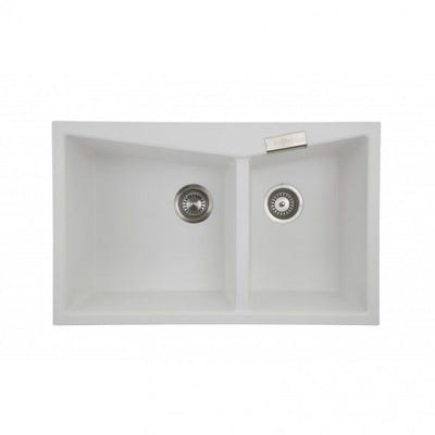 800 x 500 x 220mm Carysil CGDB3220 Double Bowl Granite Kitchen Sink Top/Flush Mount