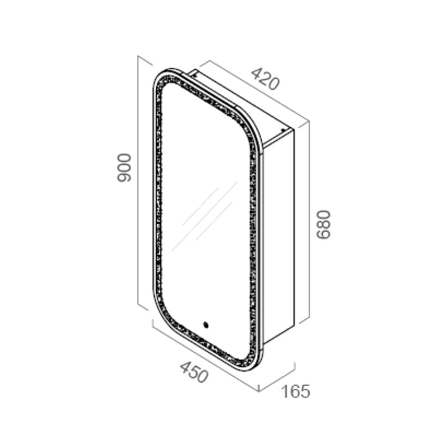 PIAZA LED Mirror Cabinet in Matte White 900mm