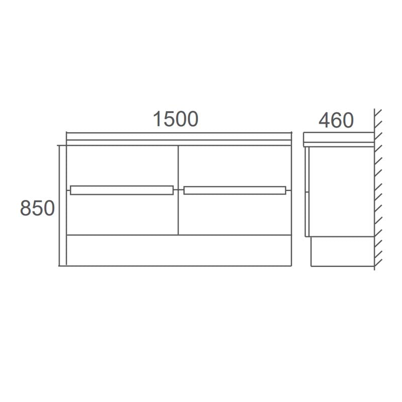 BELLA 1500mm Floor Vanity
