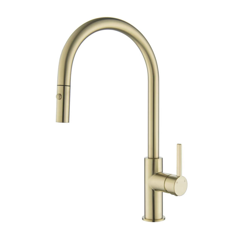KENZO Pull Out Sink Mixer Brushed Brass
