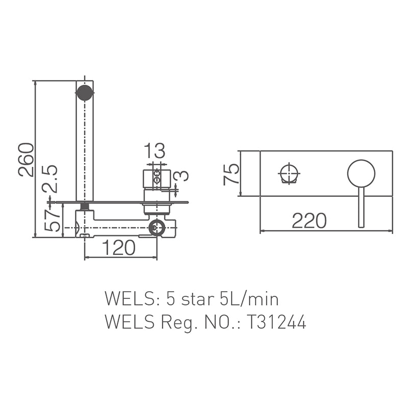 JESS Basin/Bath Set with Straight Spout Brushed Brass