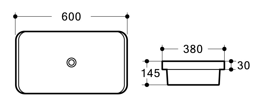 MILAN 600 Semi Insert Basin