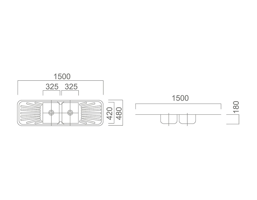 DANTE Double Bowl Sink and Double Drainer