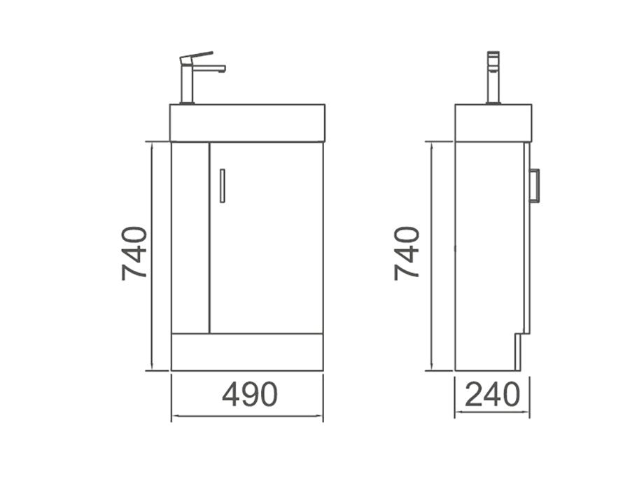 PICCOLO 50 Vanity with Ceramic Top (WB 5025)