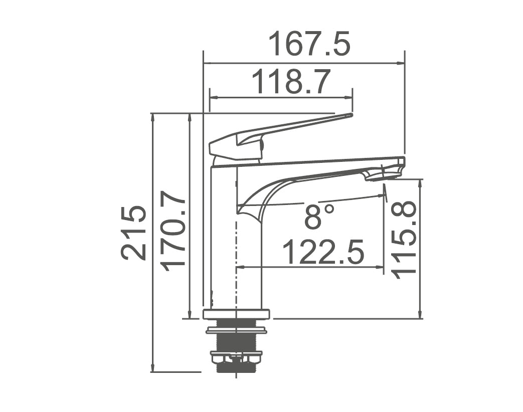 EXON Basin Mixer Brushed Nickel