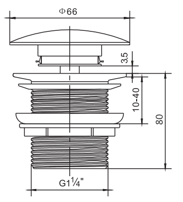 Ceramic White Pop Up Waste