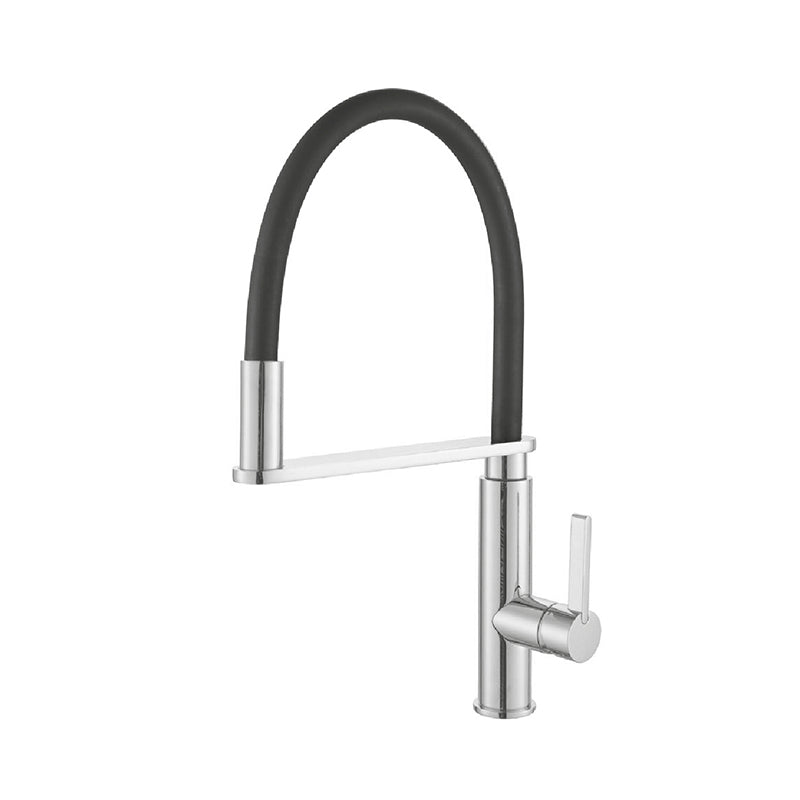 KENZO Chrome Sink Mixer with Black Hose Chrome