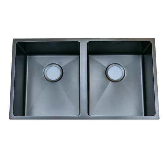 IMPACT S/S Double Bowl Under counter Sink with 2 basket waste 760mmx450mmx200mm
