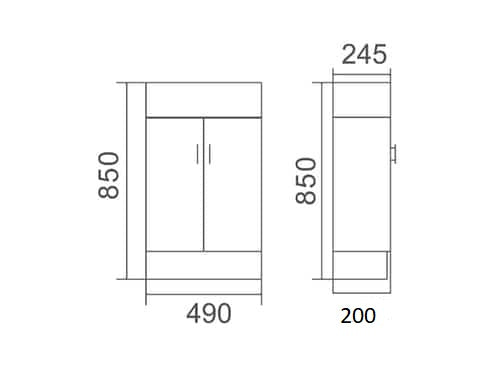 TINY 50 Vanity with Ceramic Top