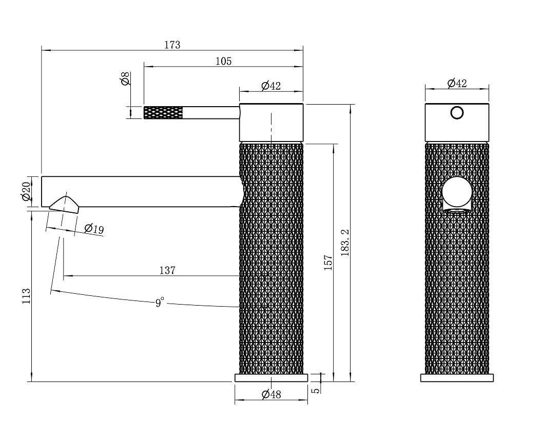 TIARA Basin Mixer Brushed Brass