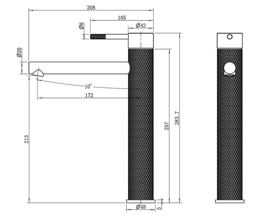 Tiara Tower Basin Mixer in Brushed Nickel