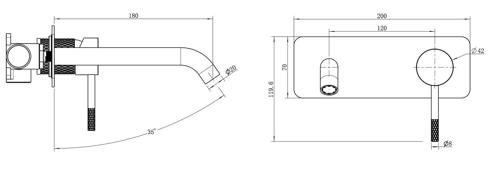 TIARA Basin/Bath Set Brushed Nickel