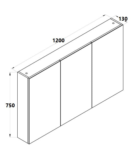 BELLA 1200 Pencil Edge Mirror Cabinet
