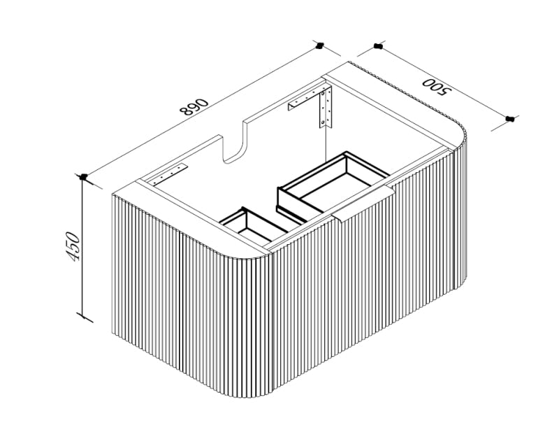 PIAZA 900mm Wall Hung Vanity