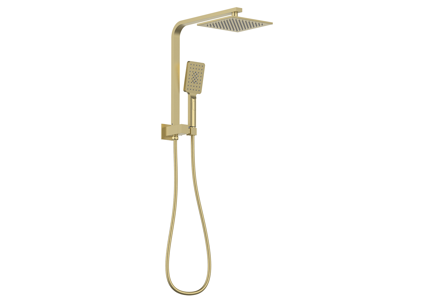 QUBI Compact Twin Shower Set Brushed Brass