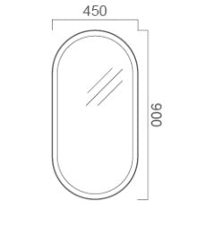 450 x 900mm Oval Anti Fog LED Mirror