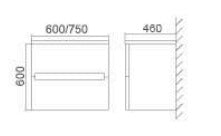 BELLA 750mm Vanity Wall Hung Vanity