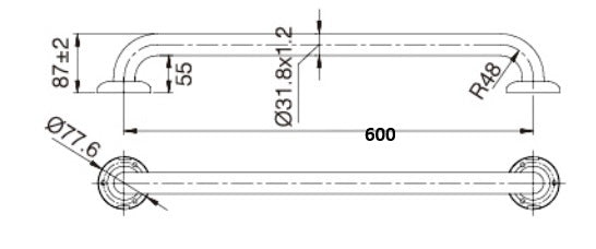 MOBI CARE 600mm Grab Rail