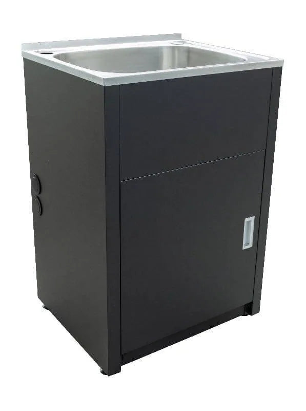 LAVASSA 45L Laundry Trough with Matte Black Cabinet