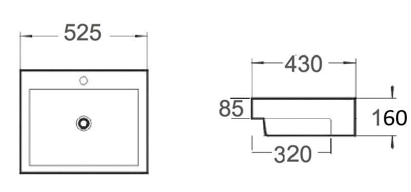 FABBRIS-II Semi-Recess Basin