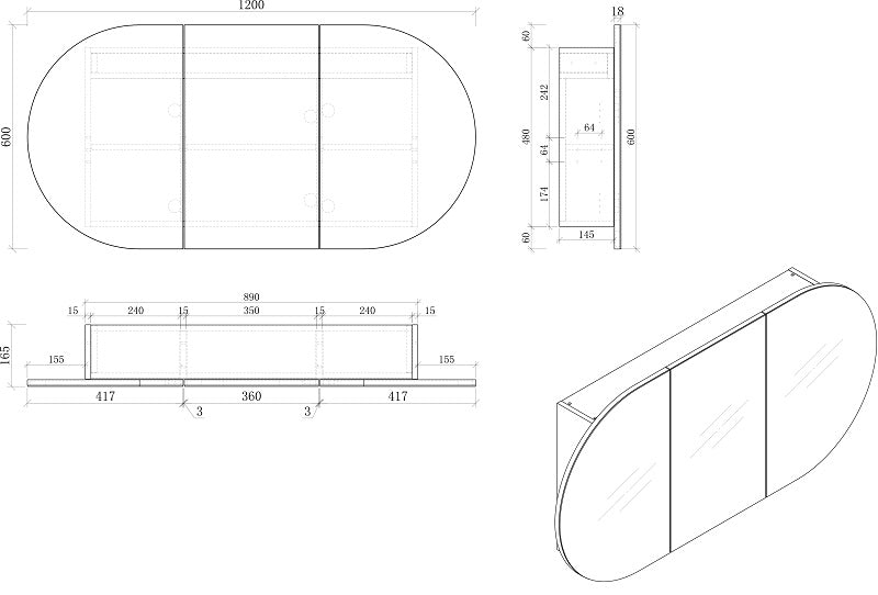 MILAN 1200mm Vanity Wall Hung