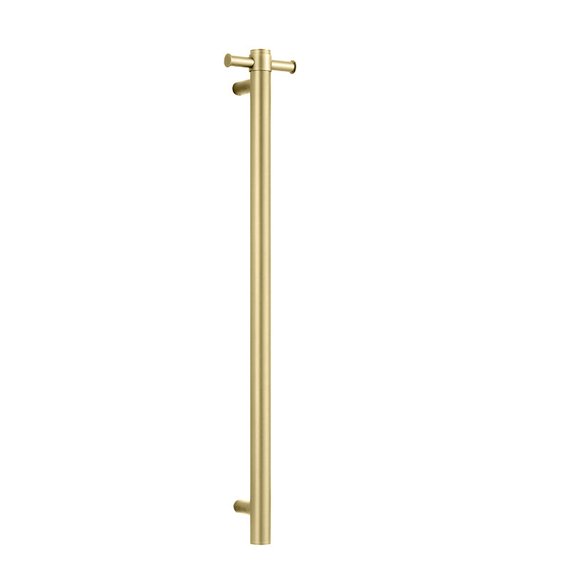 Vertical Heated Towel Bar Brushed Brass