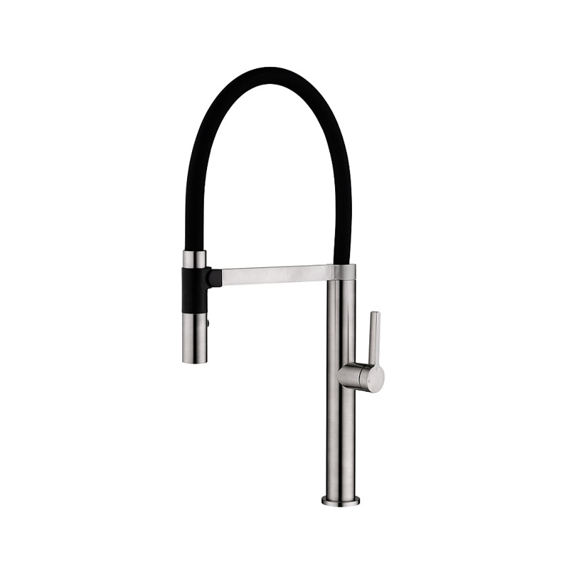 ROMEO Sink Mixer with Black Hose Brushed Nickel