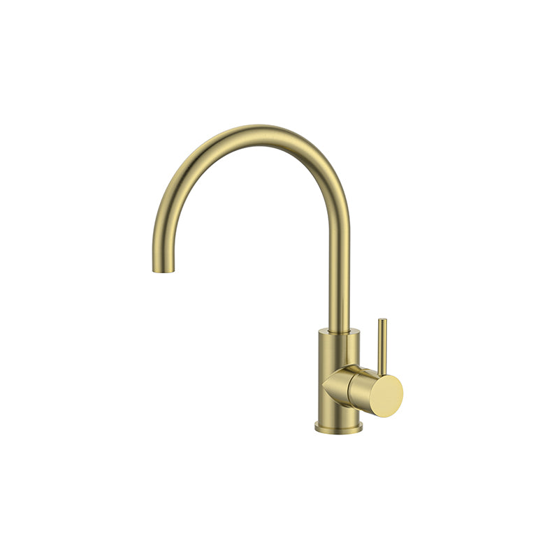 JESS Goose Neck Sink Mixer Brushed Brass